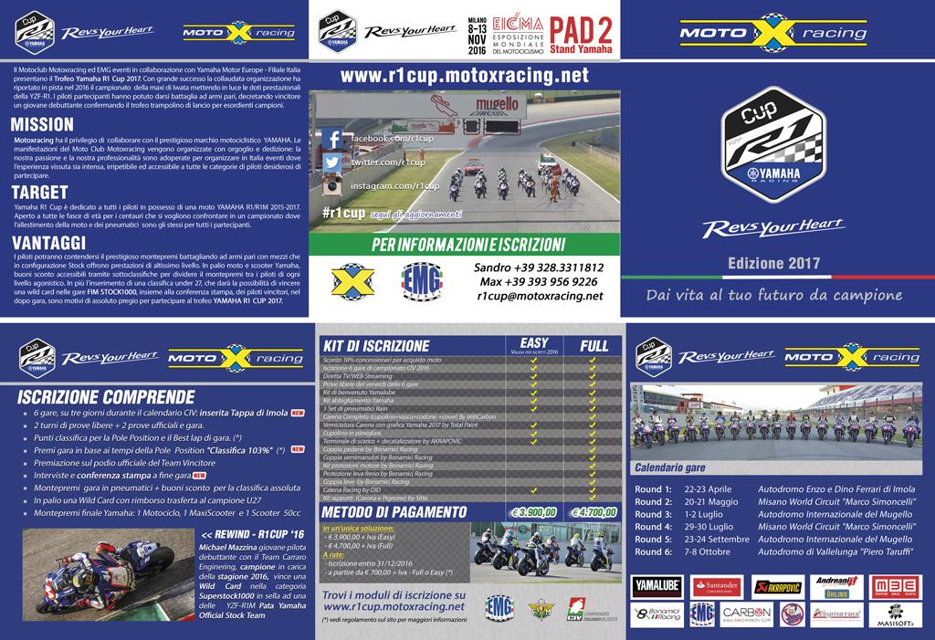 Realizzazione pieghevole 6 facciata piega portafoglio - Trofeo Yamaha R1 CUP 2017